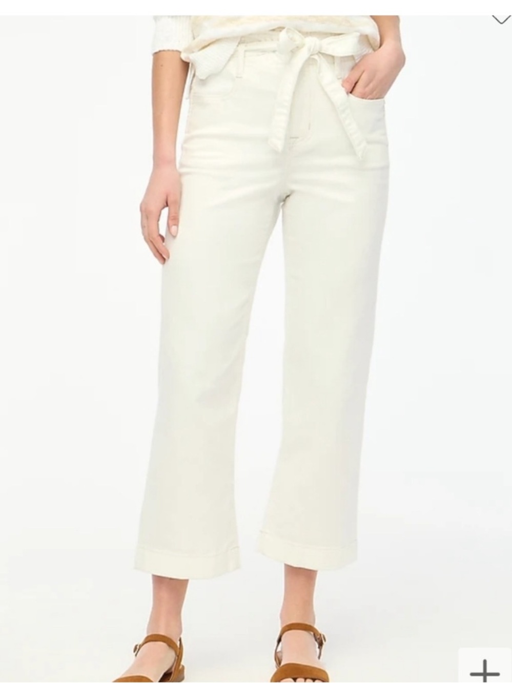J Crew Jeans white paper-bag denim belted white size 27